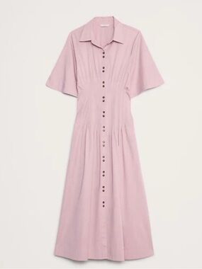 Banana Republic Pale Pink Button-Front Midi Dress BNWT SOLD OUT